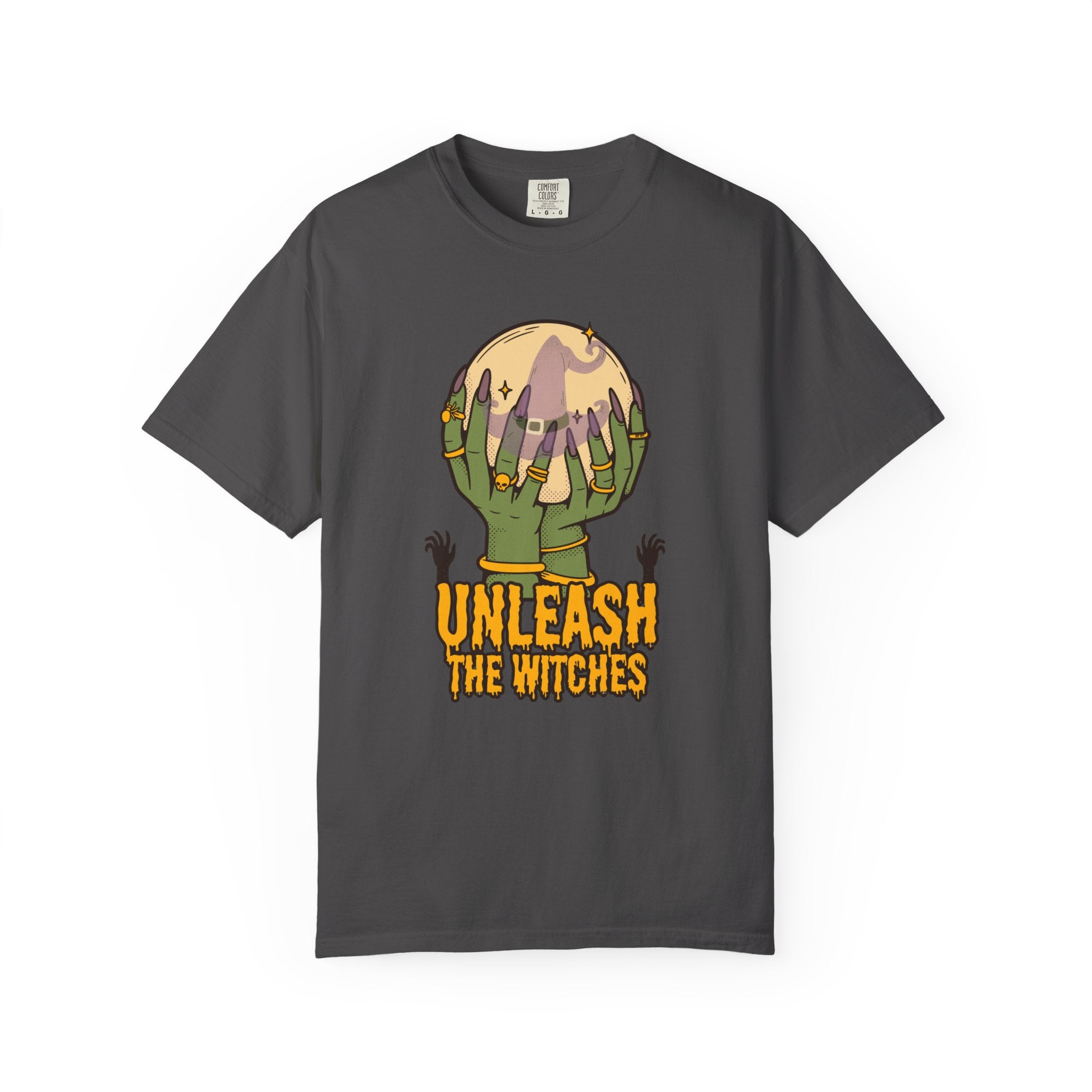 "Unleash the Witches" Unisex Halloween Tee, Witchy Stuff, Spooky Cool