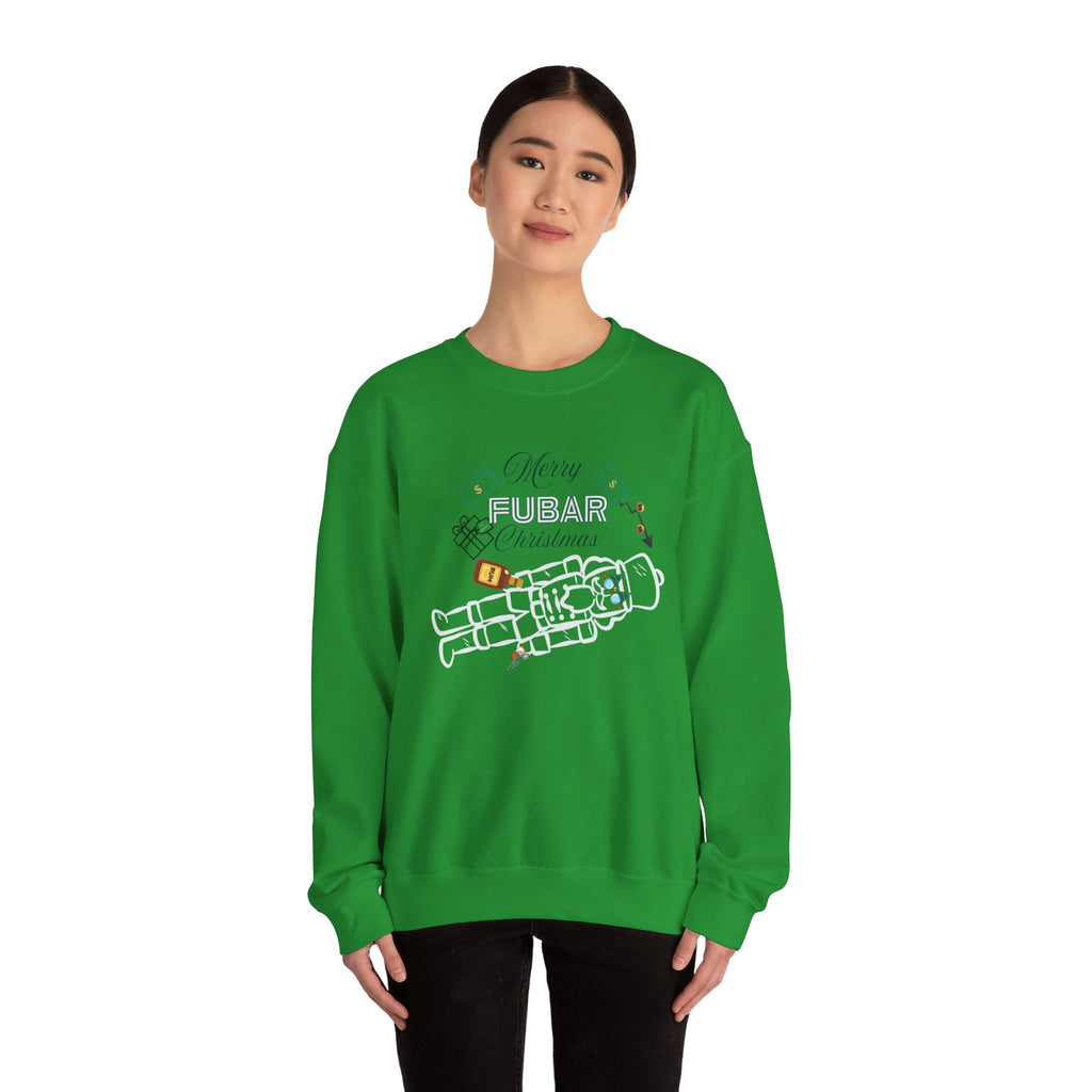 Nutty Nutcracker "Fubar" Christmas Crewneck Sweatshirt — Festive Holiday Sweater, Funny, Gift for Her or Him