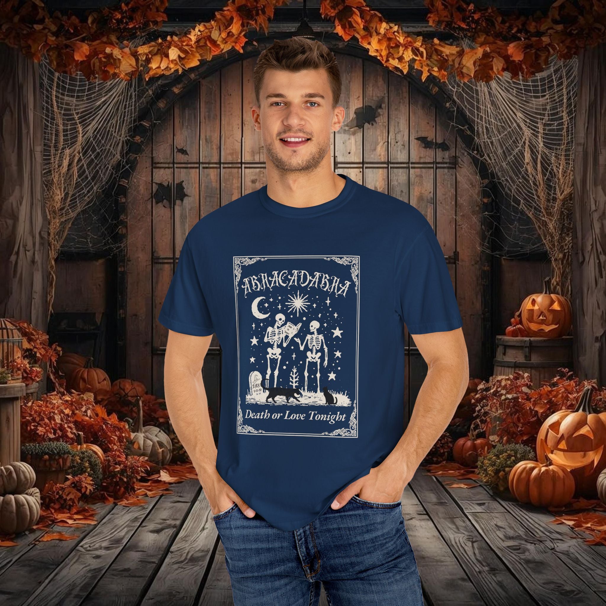 "Abracadrabra" Make it So, Skeleton Unisex Vintage style t-shirt Halloween