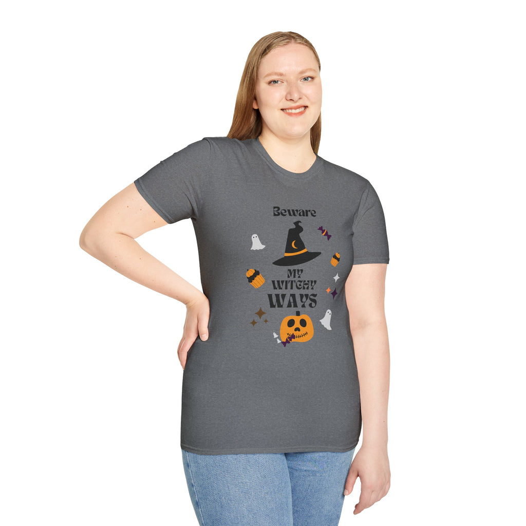 "Beware My Witch Ways" Halloween T-Shirt, Unisex, 5 colors, Fun Witchy Stuff