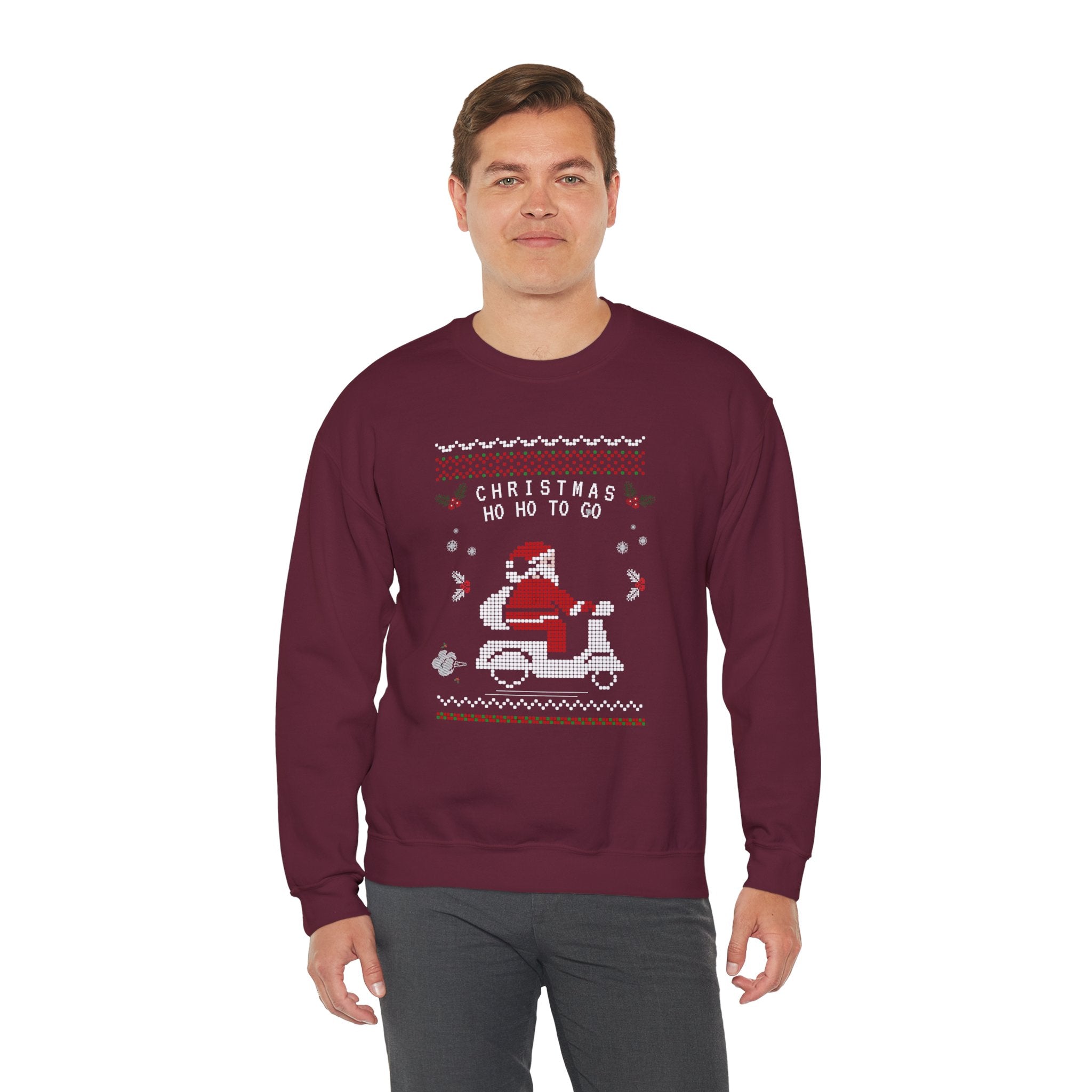 Christmas Ho Ho To Go Sweatshirt — Santa Scooter Holiday Crewneck