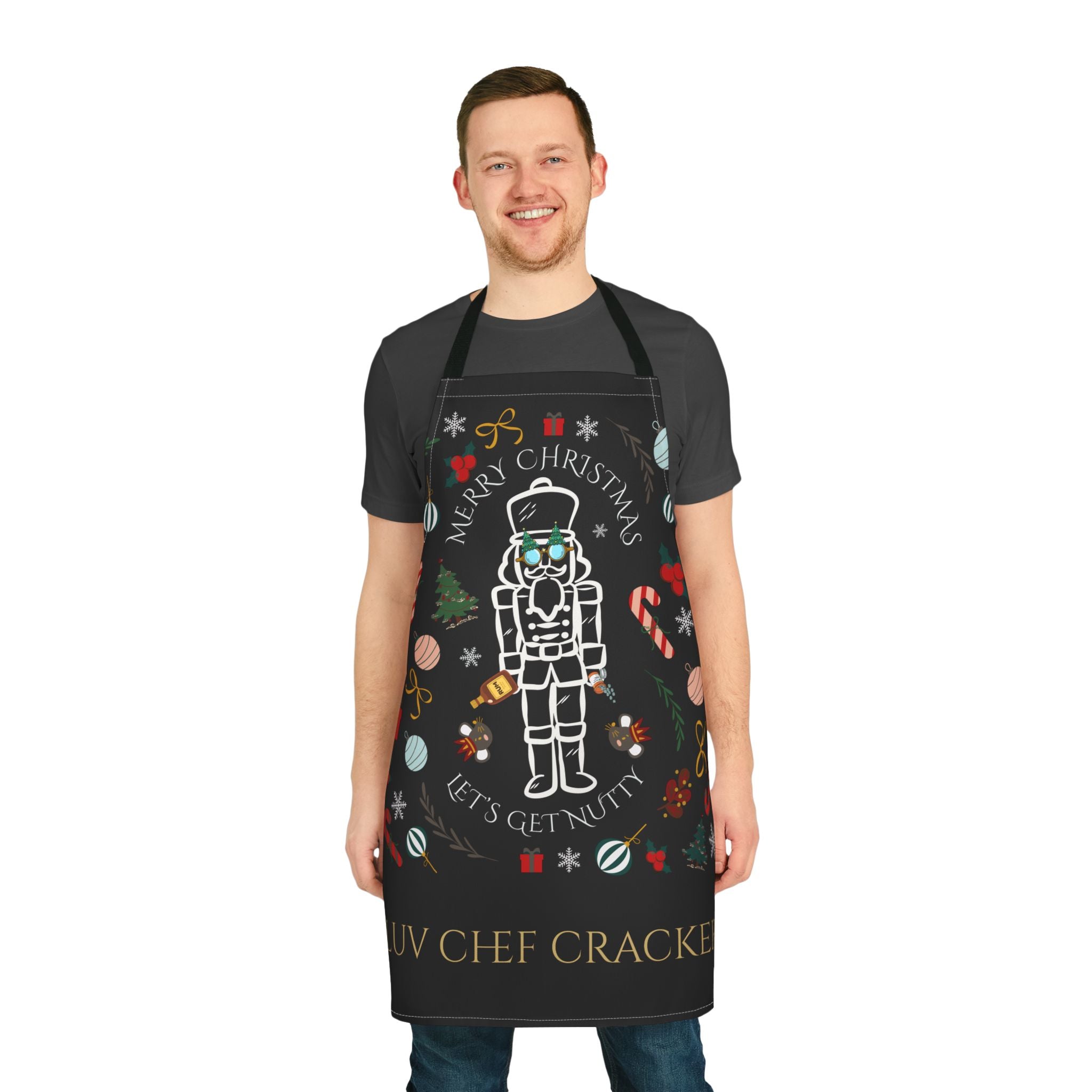 Personalized Hostess Gift, Holiday Christmas "Nutty Cracker" Apron —  Kitchen Apron, Hostess gift, Christmas Funny Nut Cracker