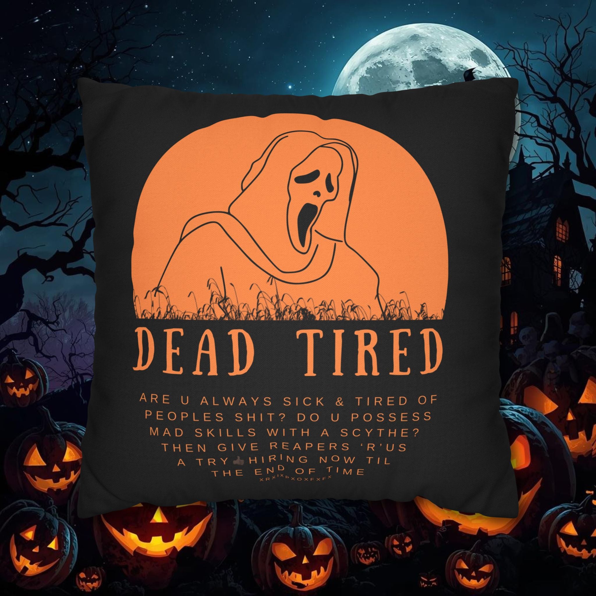"Dead Tired" Funny Halloween Pillowcase, Personalized, 3 sizes