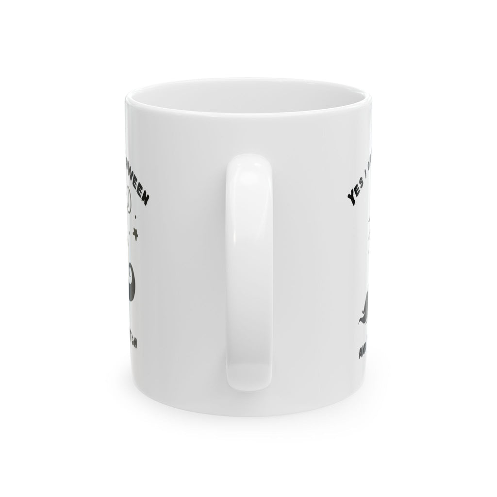 " Yes I Drive Stick" White 110z/15oz, Witchy Halloween Coffee Cup, Personalized