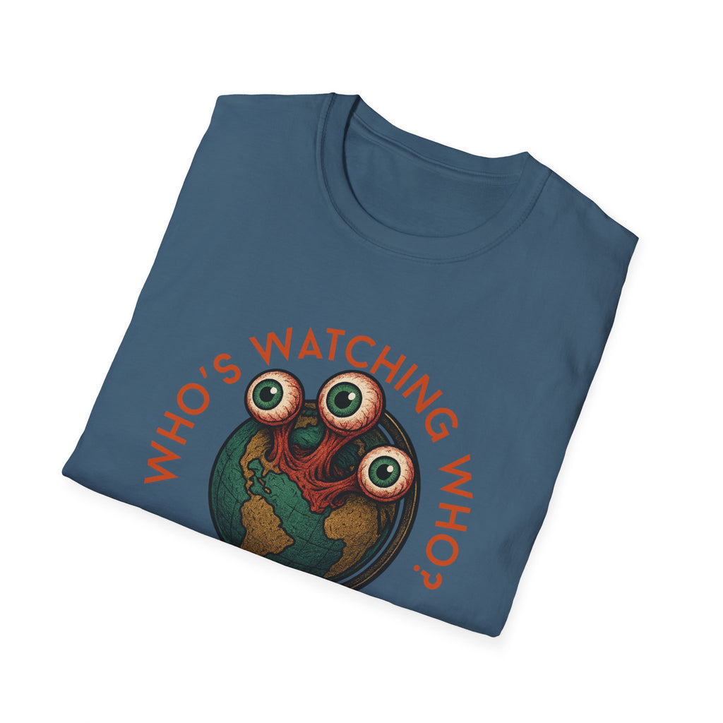 "3eyeAtlas" Who's Watching Who Unisex T-Shirt, Fun Thought-Full