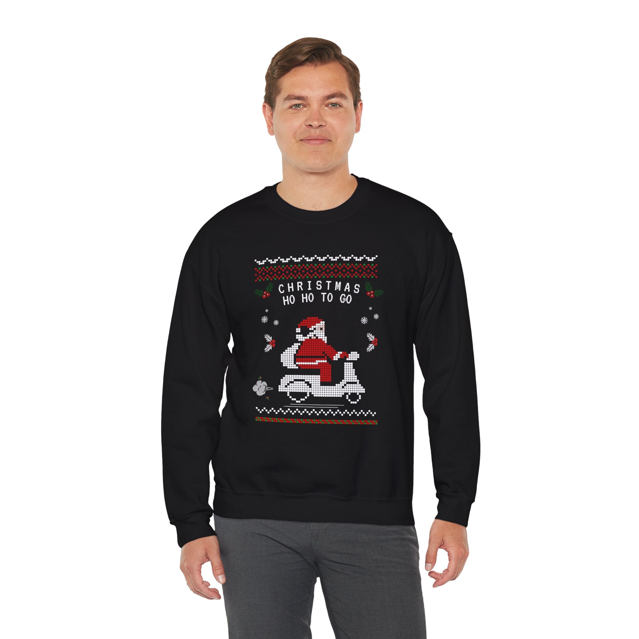 Christmas Ho Ho To Go Sweatshirt — Santa Scooter Holiday Crewneck