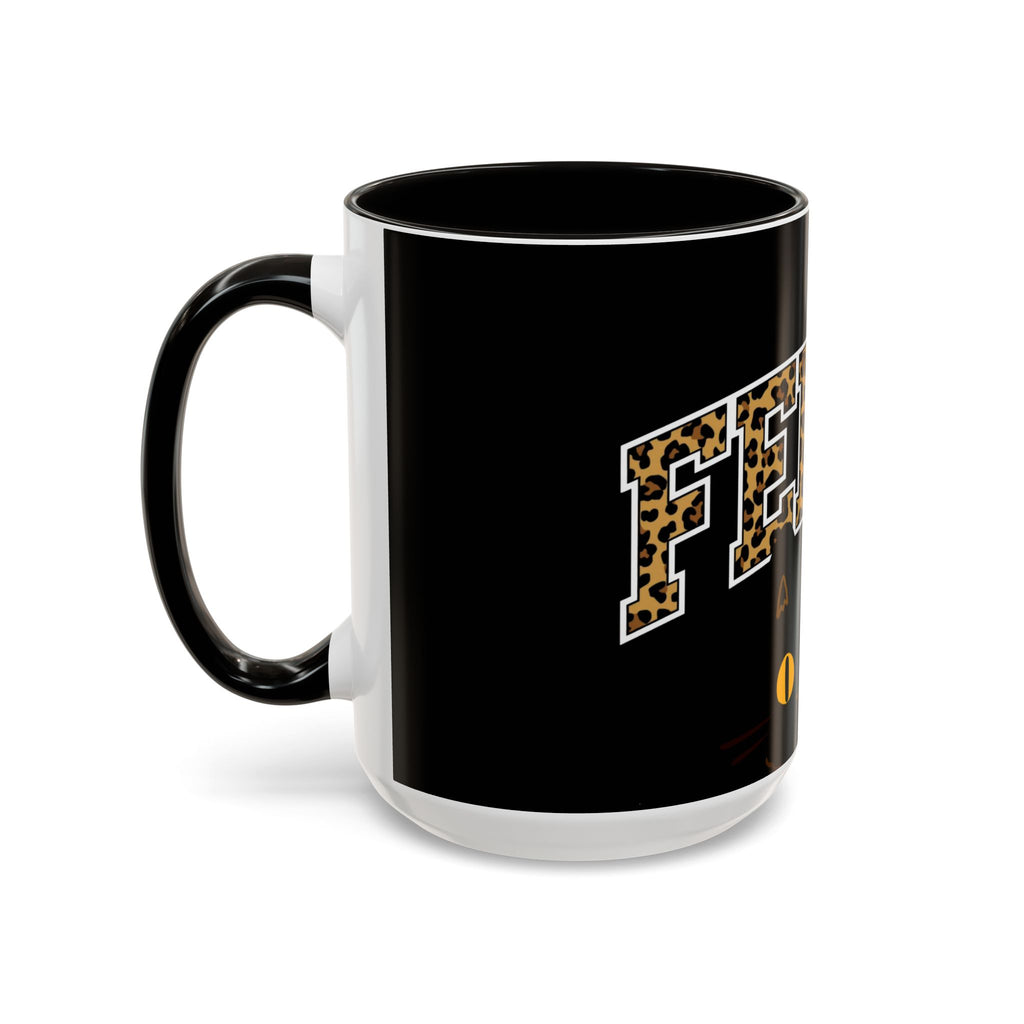 "Feral" Colorful Cat Halloween Mug | Supporting Cat Rescuers