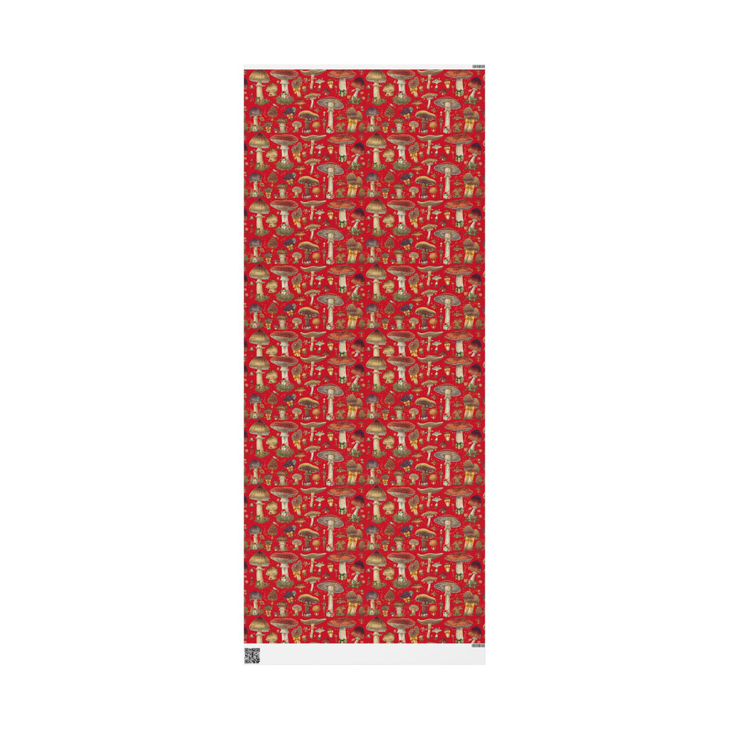 Christmas Magic Mushroom Wrapping Paper Roll — Red Holiday Gift Wrap, Unique gift wrapping