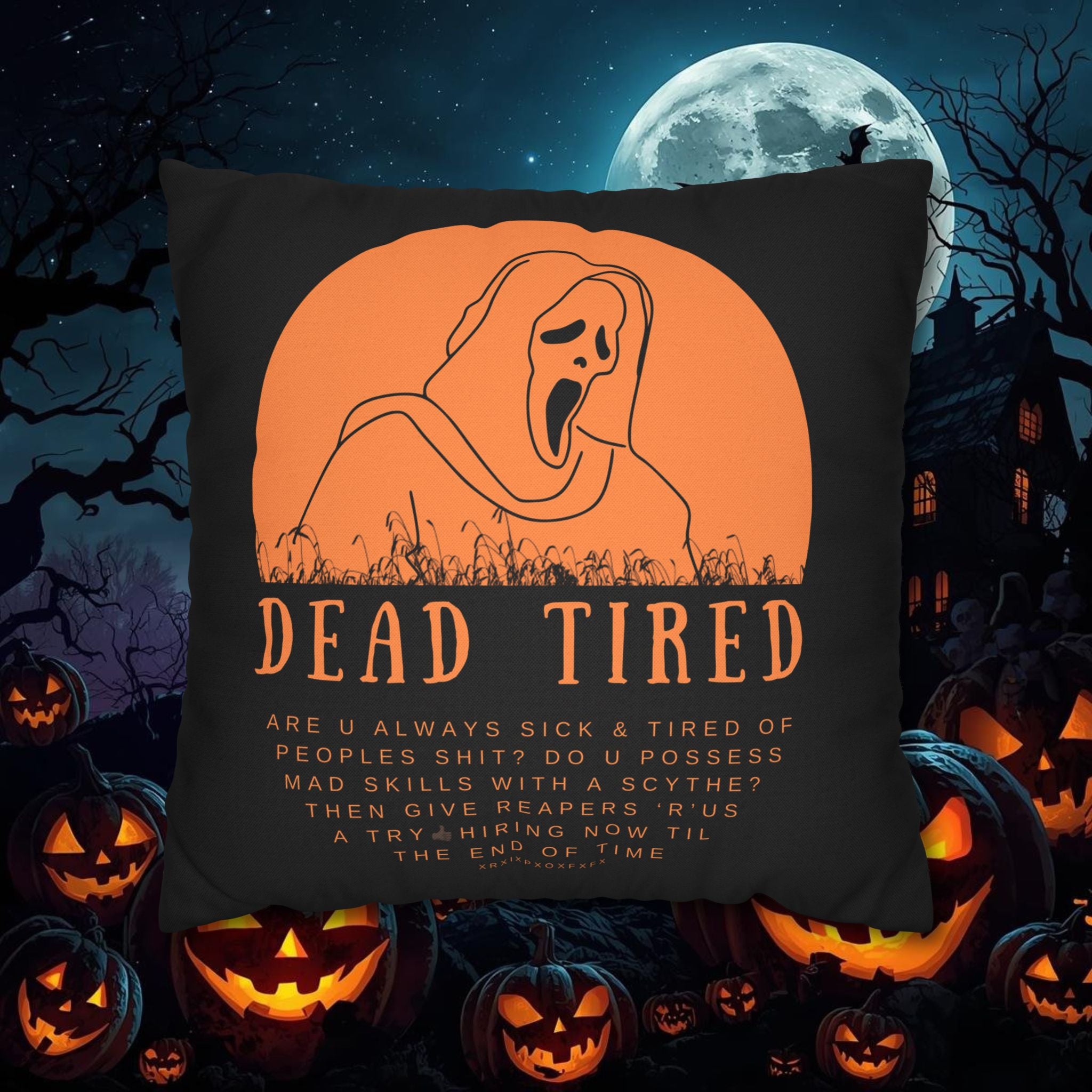 "Dead Tired" Funny Halloween Pillowcase, Personalized, 3 sizes