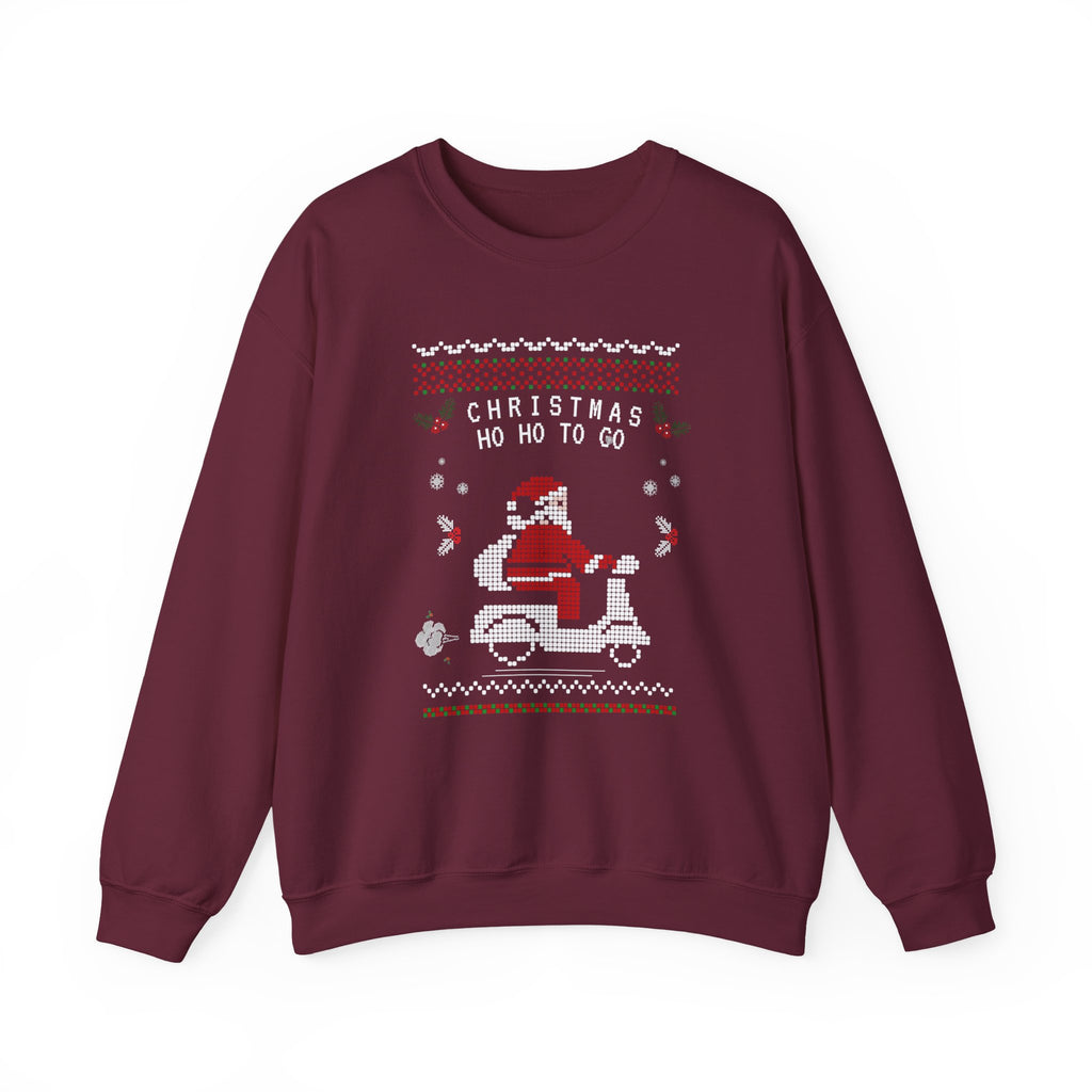Christmas Ho Ho To Go Sweatshirt — Santa Scooter Holiday Crewneck