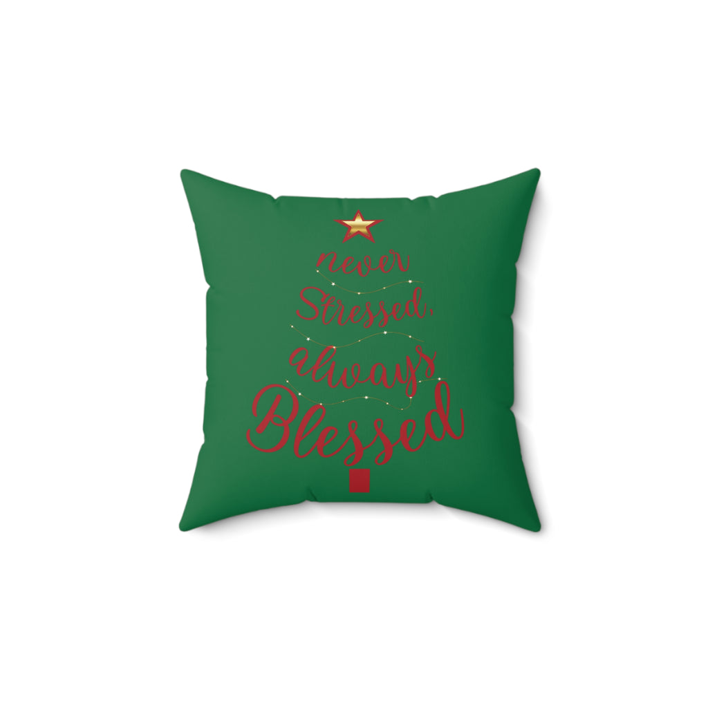 Christmas Reindeer & Tree Funny Saying Pillow — Faux Suede Double-Sided Holiday Throw Pillow