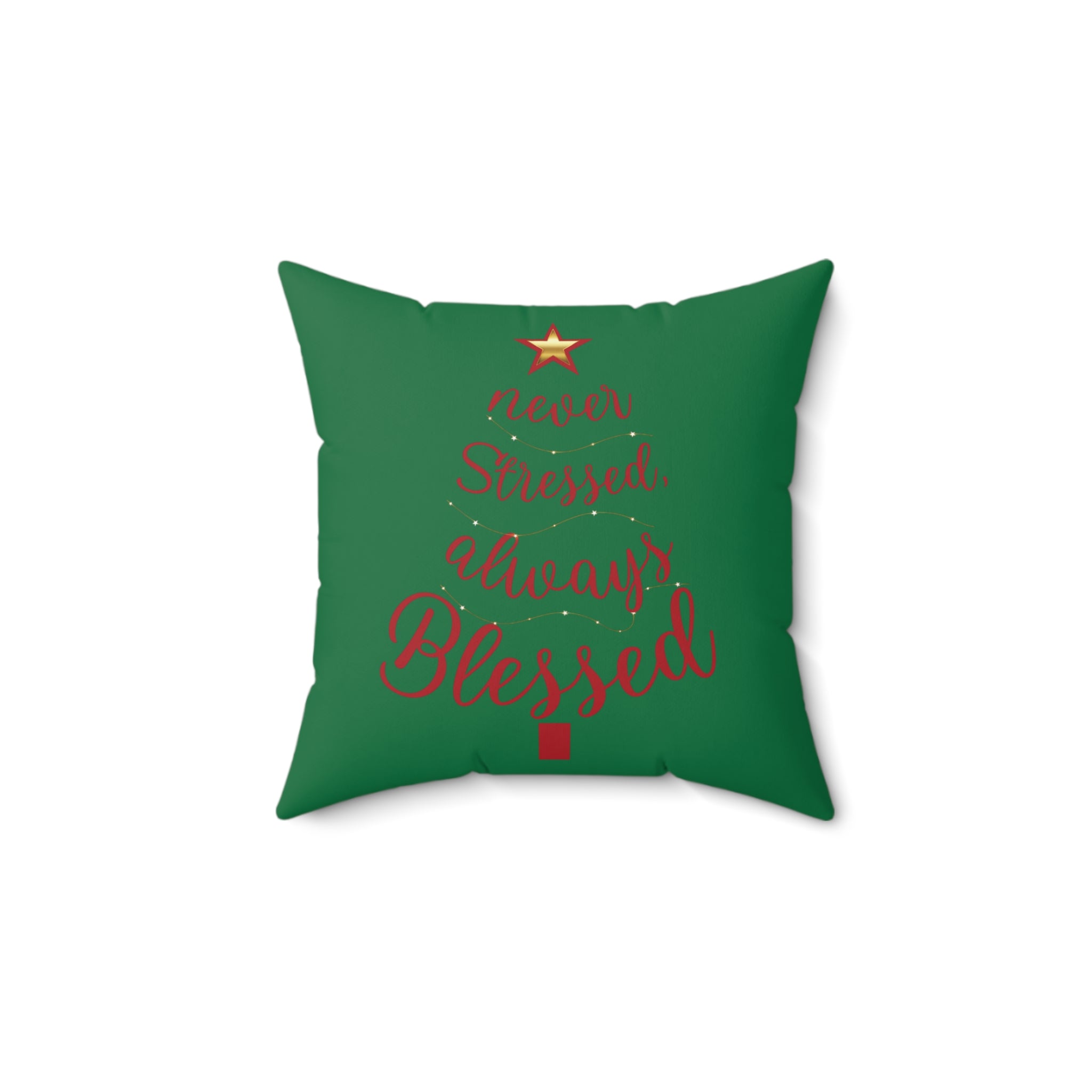 Christmas Reindeer & Tree Funny Saying Pillow — Faux Suede Double-Sided Holiday Throw Pillow