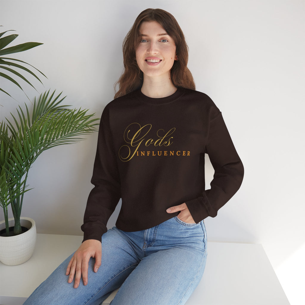 "God's Influencer" Script Christian Crewneck, Spiritual Christmas Feel, Faith