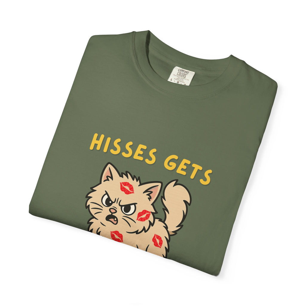 "Hisses Gets Kisses" Unisex Garment-Dyed T-Shirt,  Animal Lover Gift, Supporting Animal Rescues
