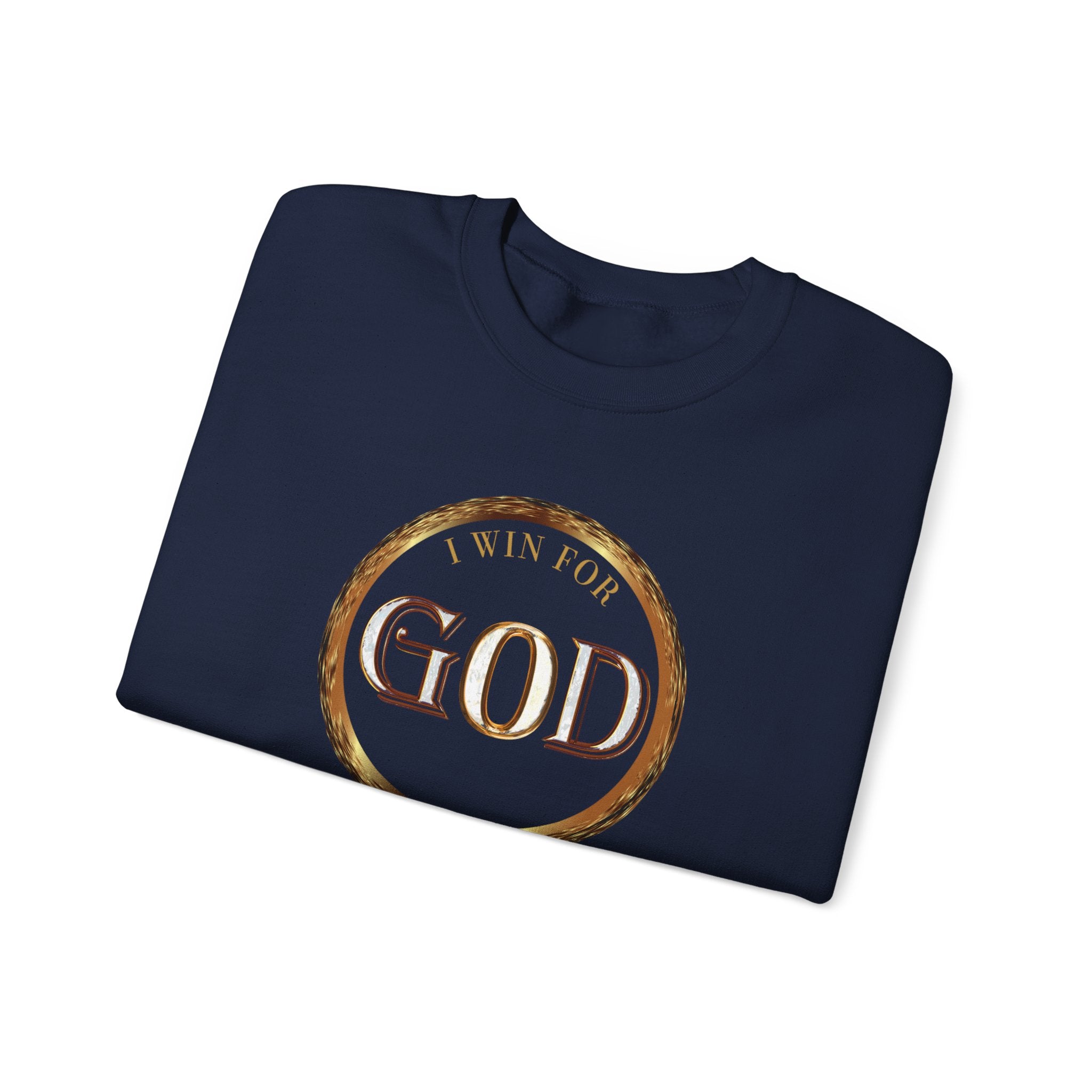 I Win For God Crewneck Sweatshirt — Christian Faith Inspirational Pullover