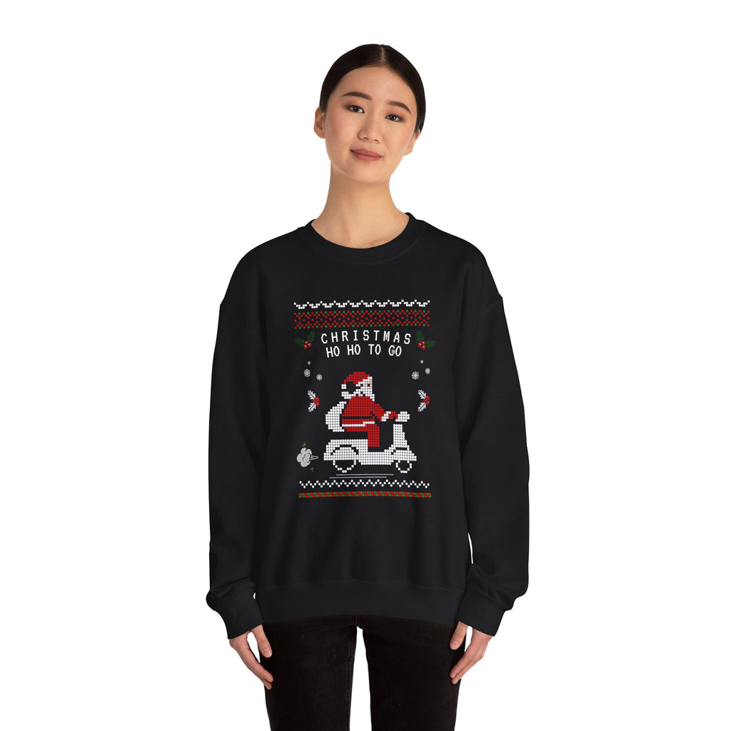Christmas Ho Ho To Go Sweatshirt — Santa Scooter Holiday Crewneck