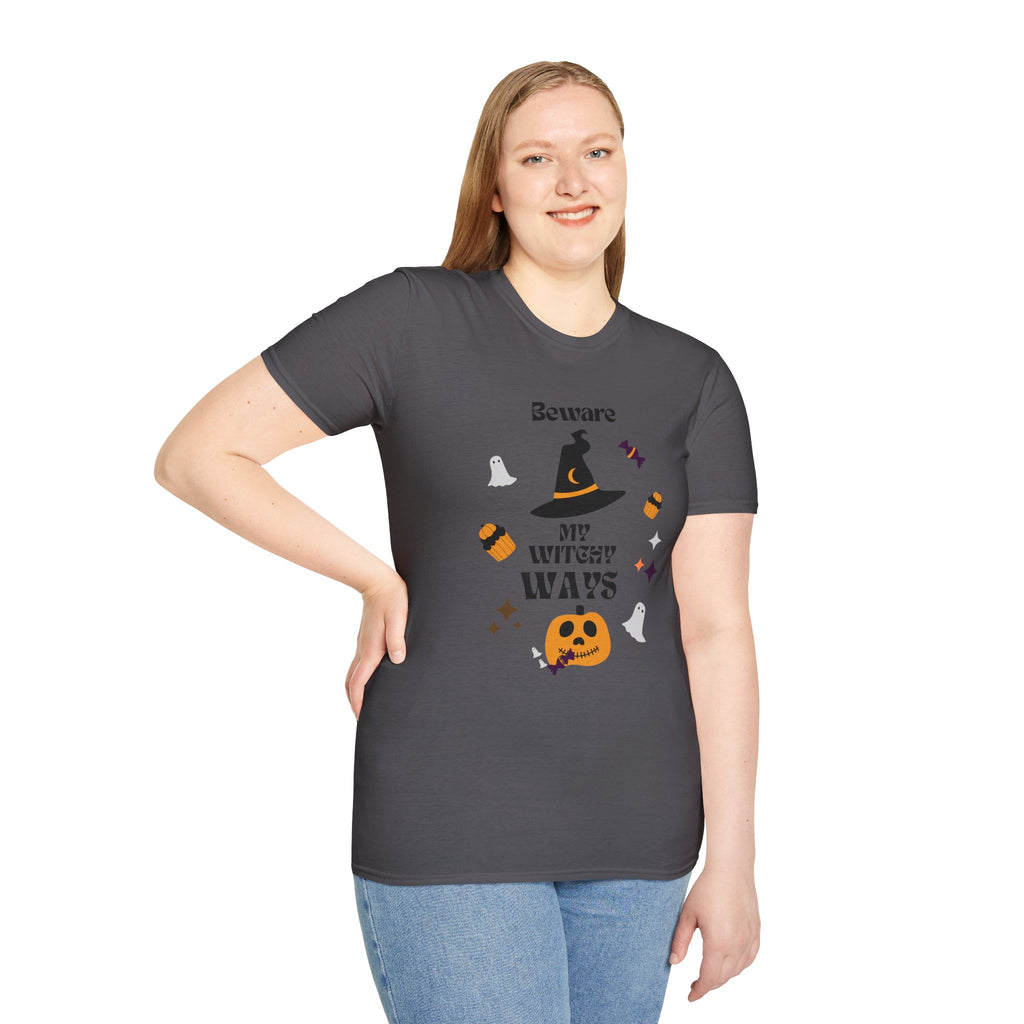 "Beware My Witch Ways" Halloween T-Shirt, Unisex, 5 colors, Fun Witchy Stuff