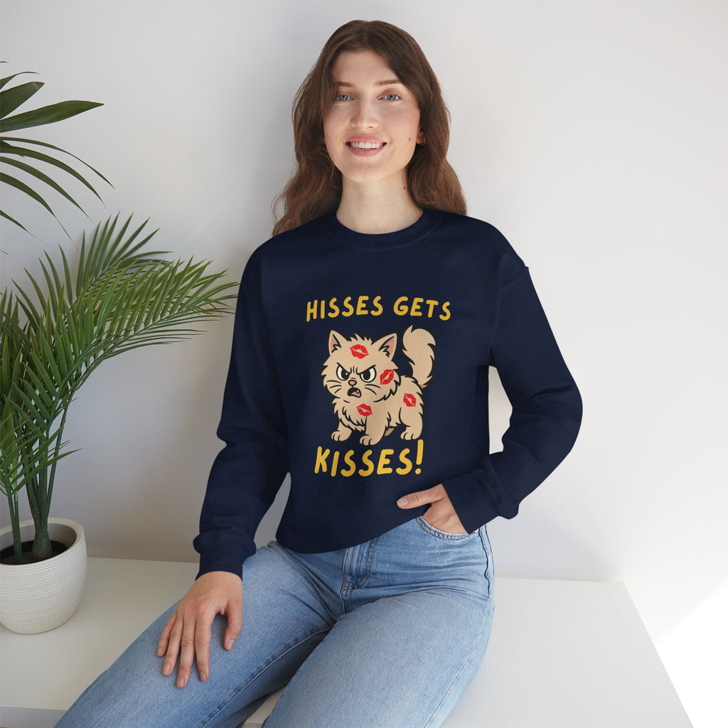 'Hisses Gets Kisses" Unisex Sweatshirt | Supporting Cat Rescues