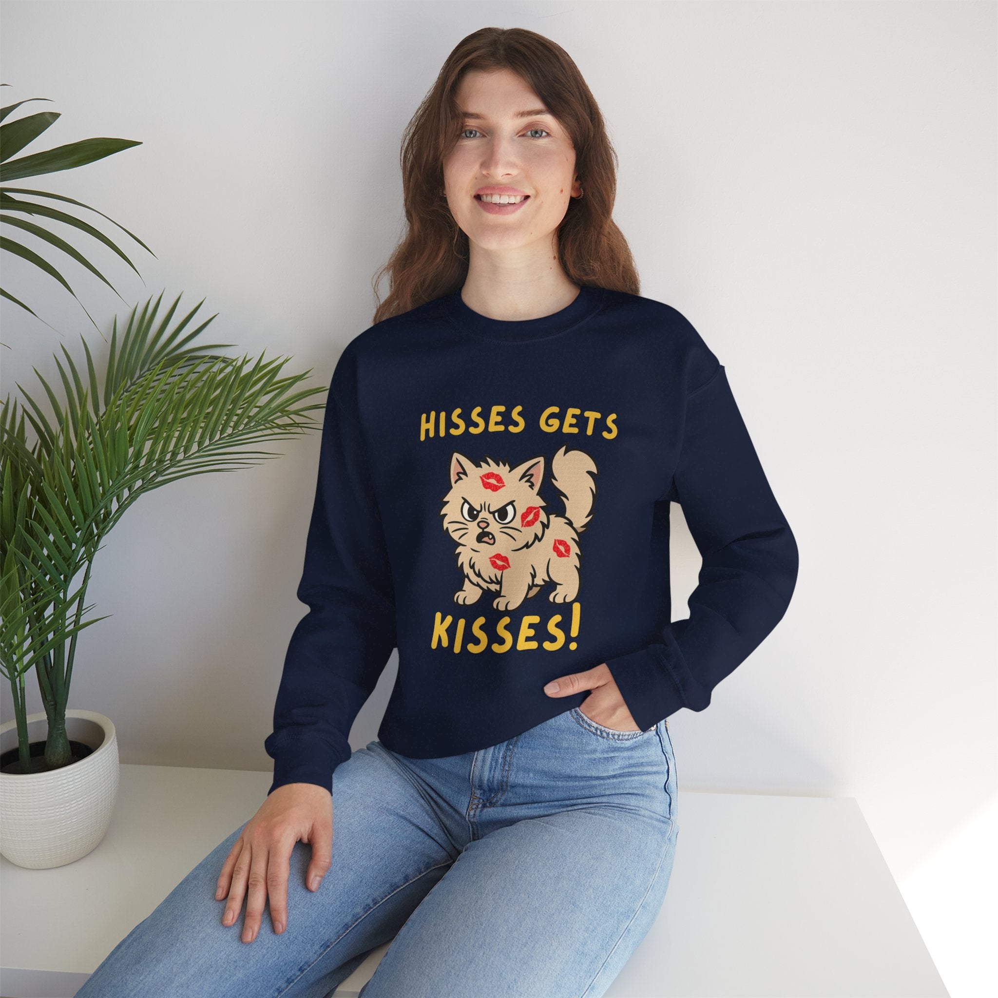 'Hisses Gets Kisses" Unisex Sweatshirt | Supporting Cat Rescues