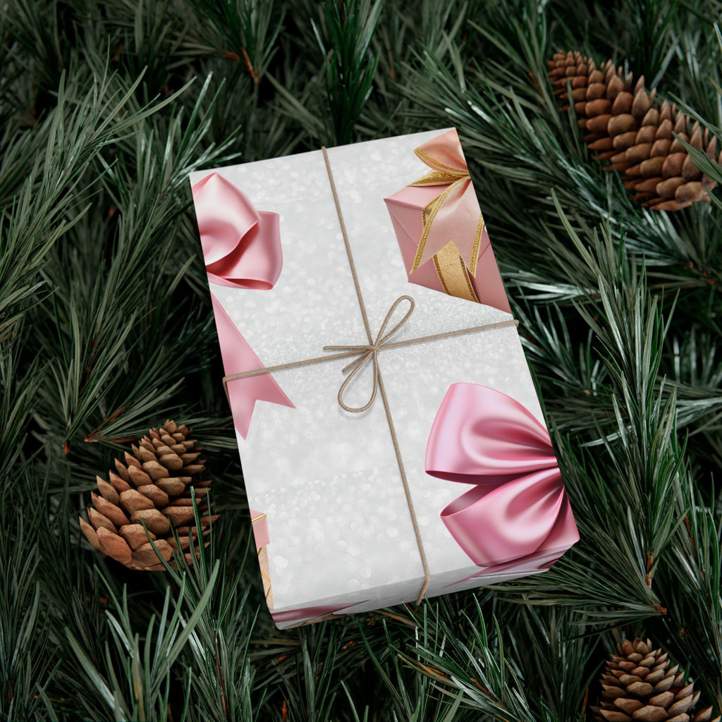 Personalized Christmas Gift Wrap Paper — Pretty Holiday Wrapping Sheets, 3 sizes, Satin Finish