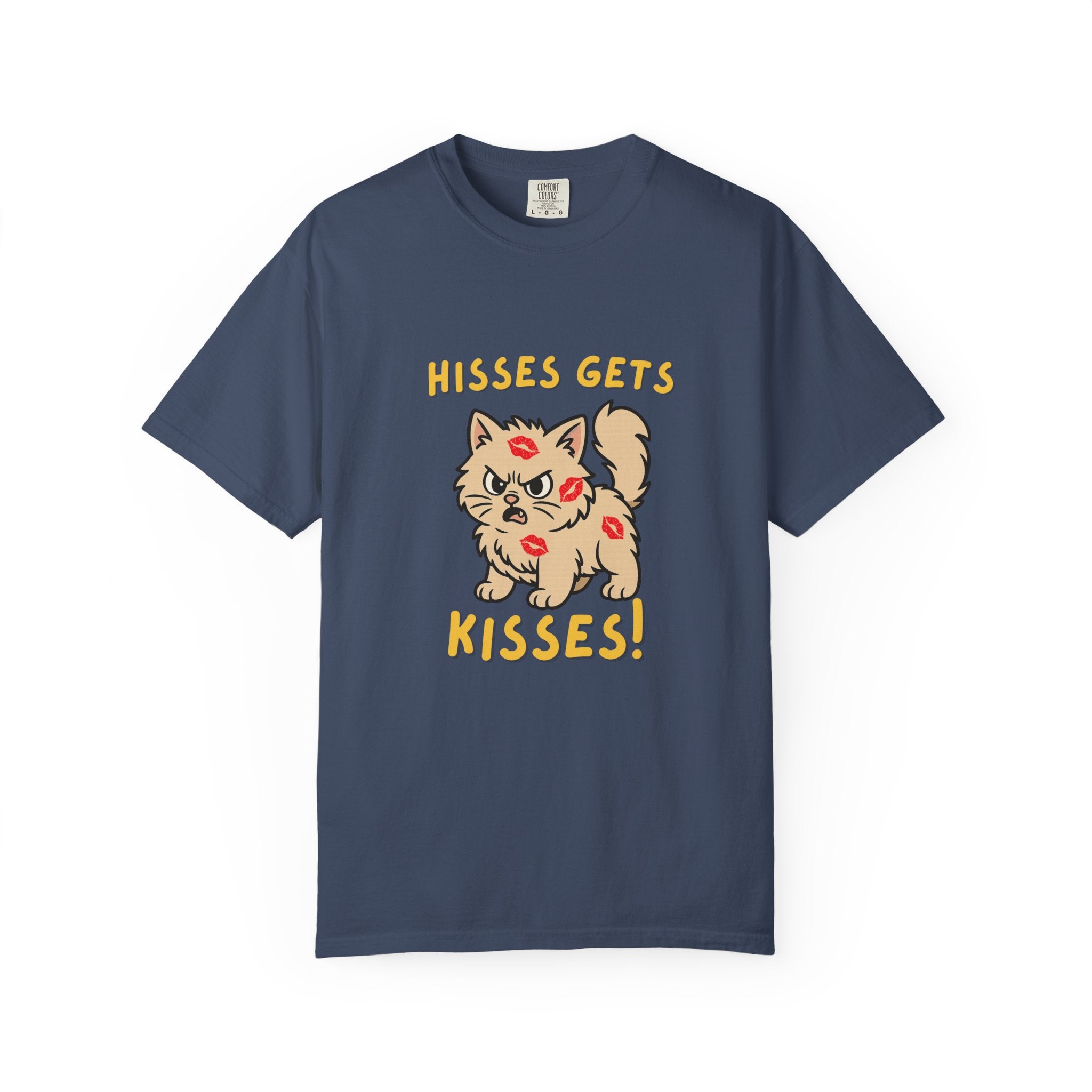 "Hisses Gets Kisses" Unisex Garment-Dyed T-Shirt,  Animal Lover Gift, Supporting Animal Rescues