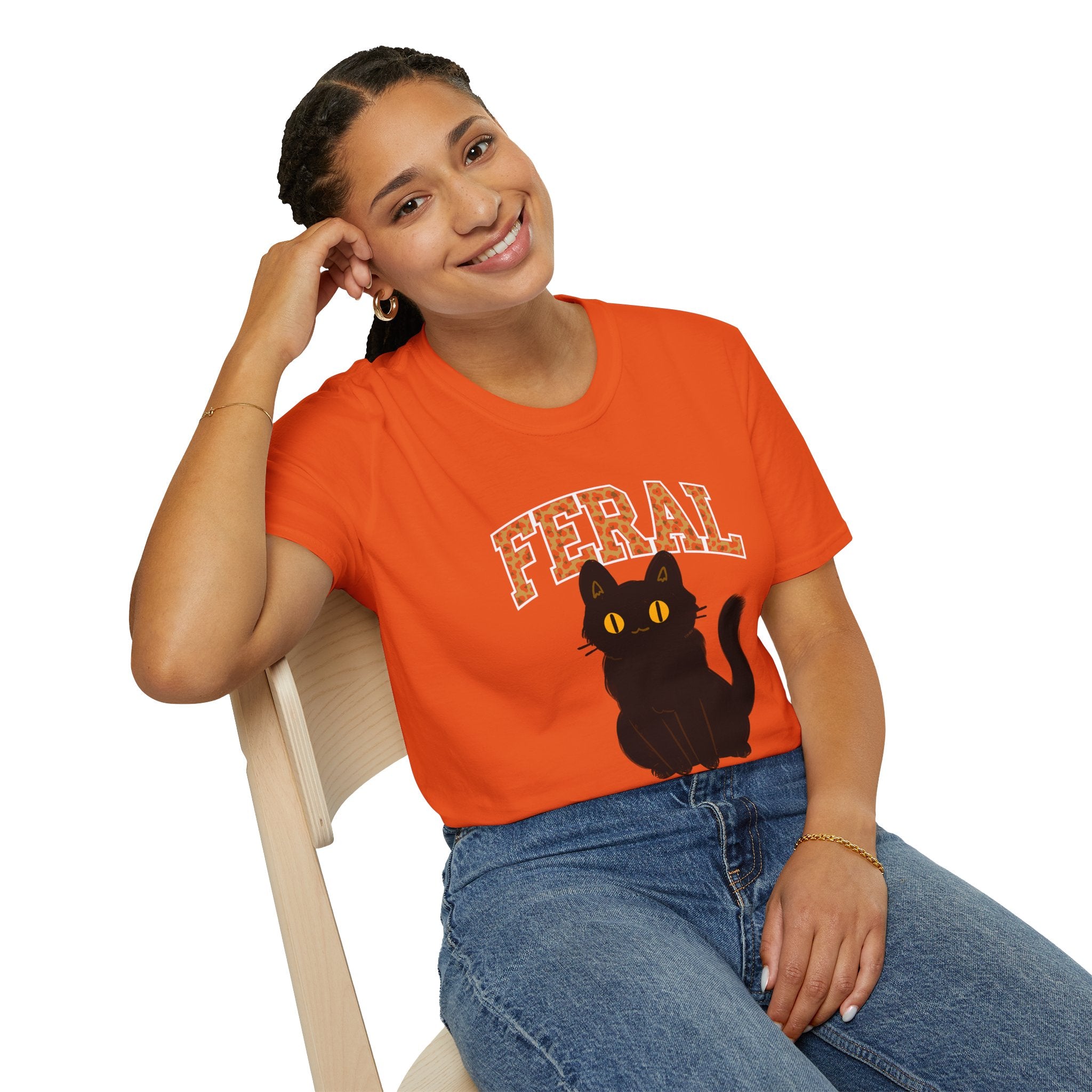 "Feral" Cat T-Shirt, Cute Cat Lover Gift, Fun Graphic Tee, Animal Lover Apparel, Cat Rescue Support
