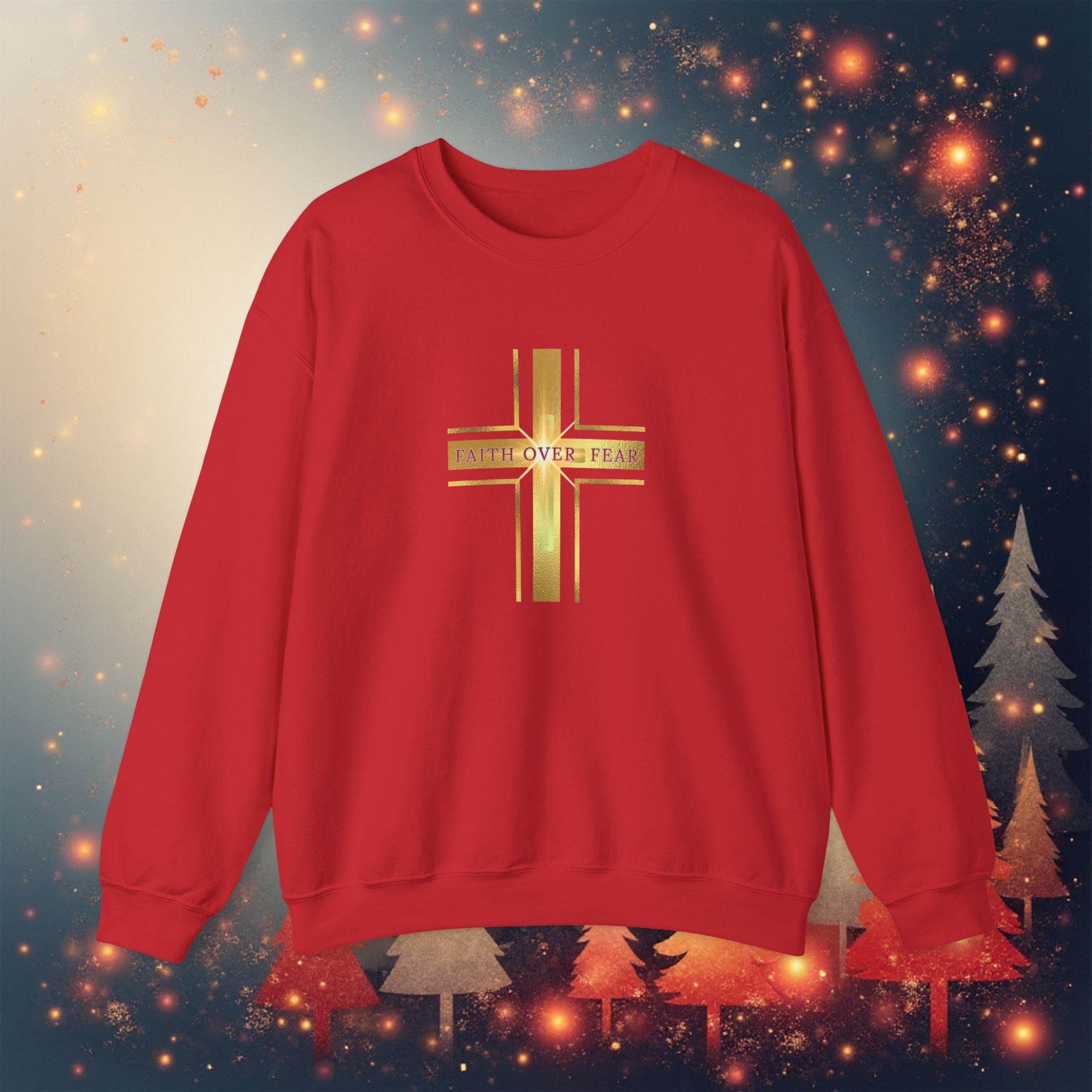 Faith Over Fear Crewneck Sweatshirt — 50% to Feeding America, Spiritual Gifts