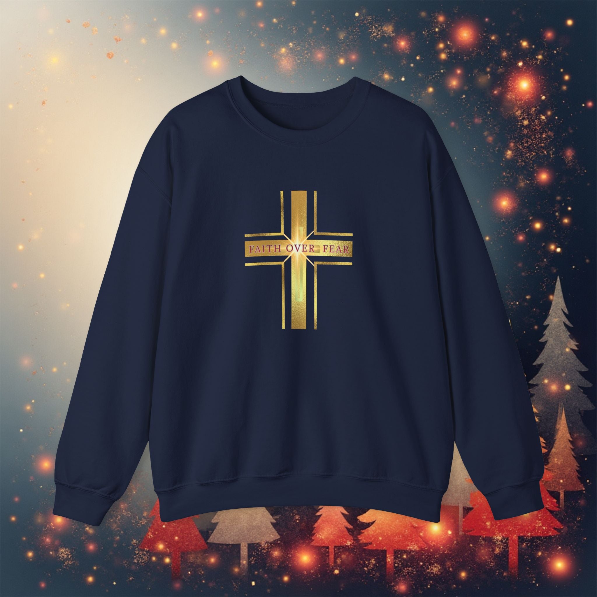 Faith Over Fear Crewneck Sweatshirt — 50% to Feeding America, Spiritual Gifts