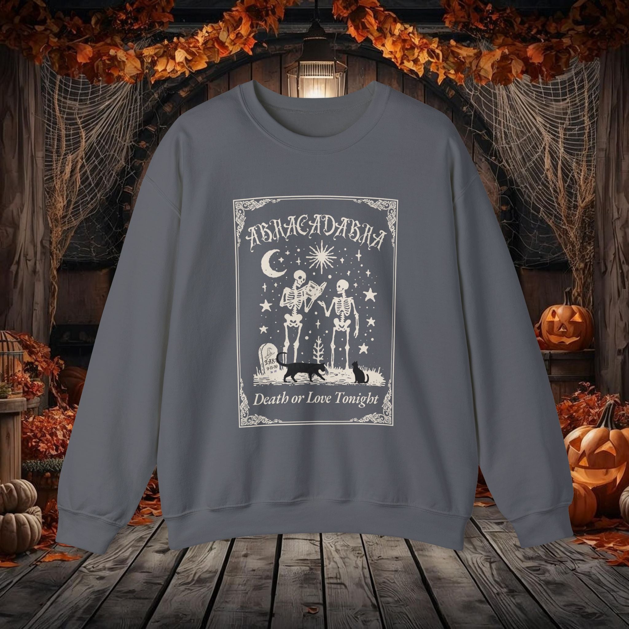 "Abracadabra" Make it So, Gothic Crewneck Sweatshirt, Halloween