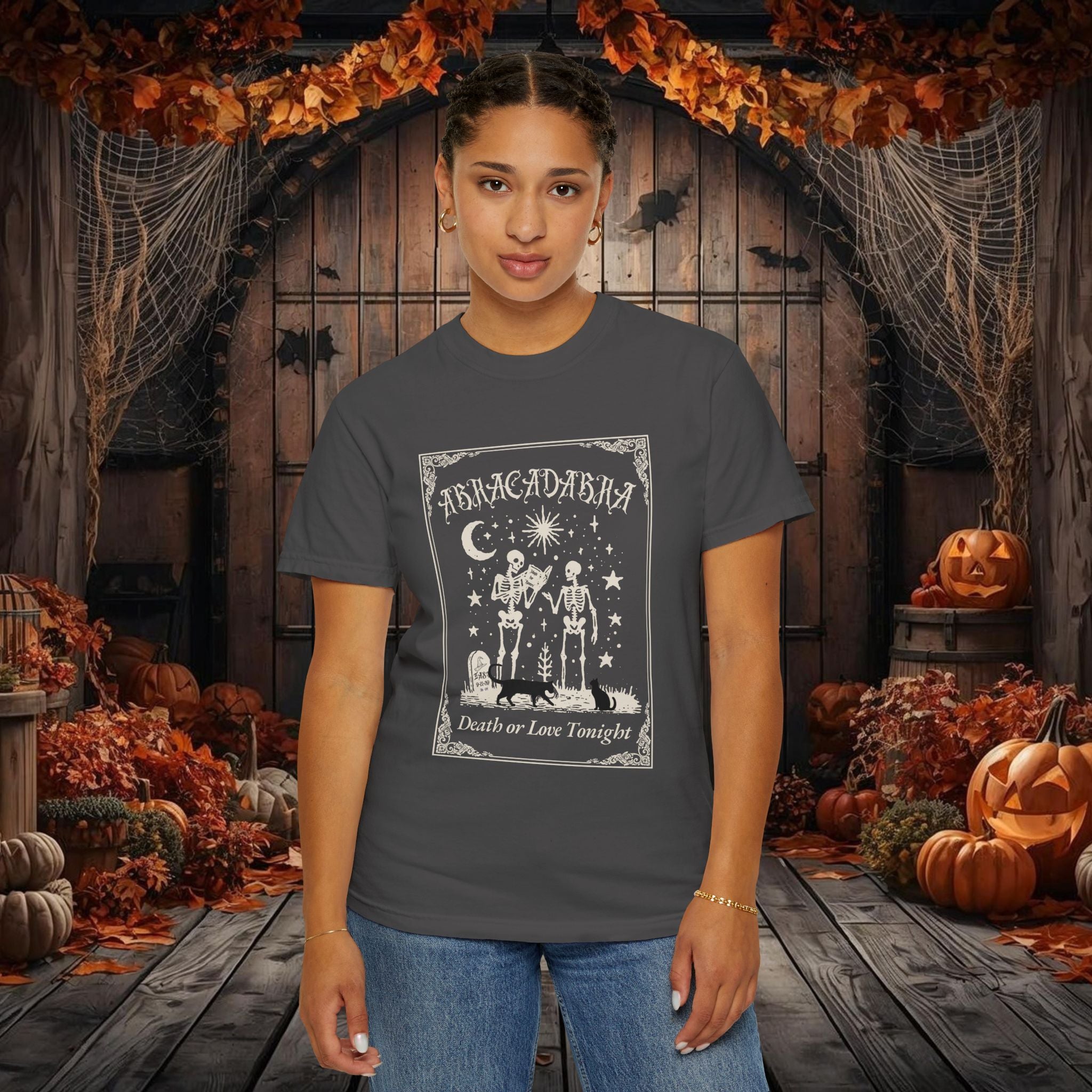 "Abracadrabra" Make it So, Skeleton Unisex Vintage style t-shirt Halloween