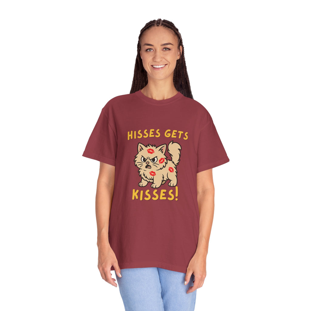 "Hisses Gets Kisses" Unisex Garment-Dyed T-Shirt,  Animal Lover Gift, Supporting Animal Rescues