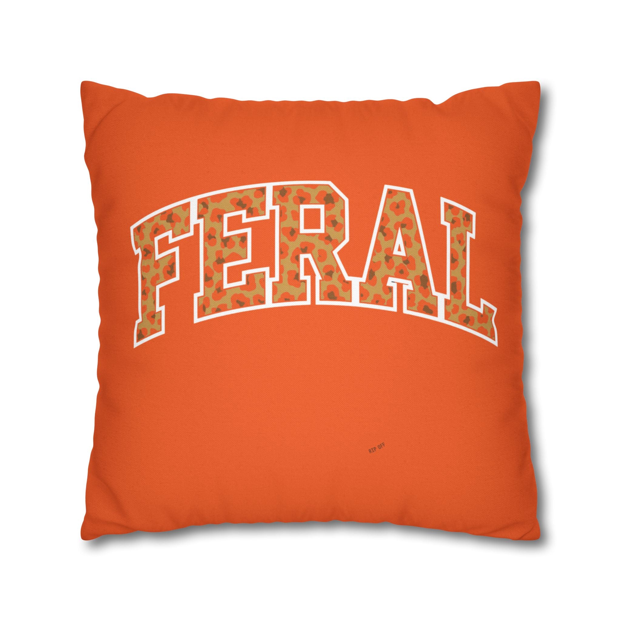 "Feral" and " Fur Hire" Cat Reversible Halloween Pillowcase, 3 sizes