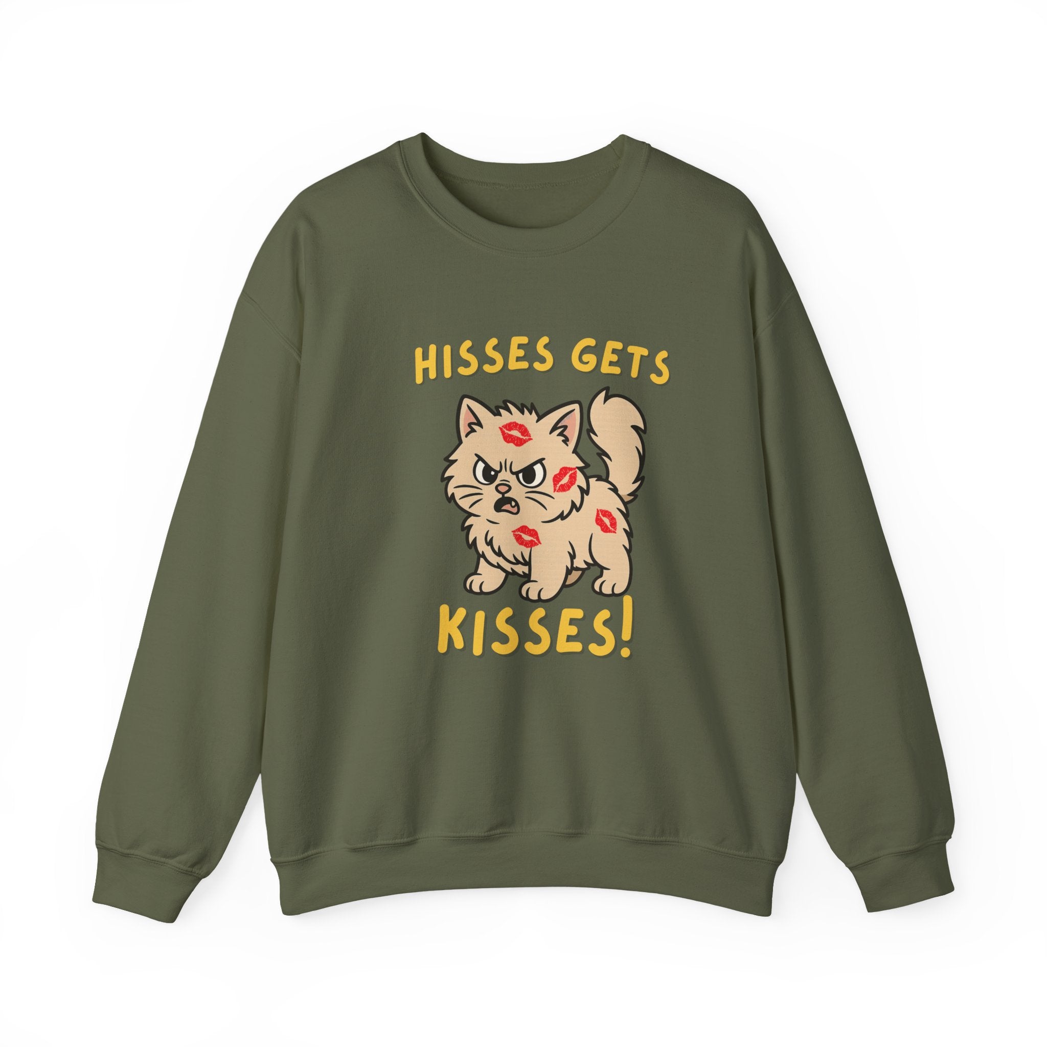 'Hisses Gets Kisses" Unisex Sweatshirt | Supporting Cat Rescues