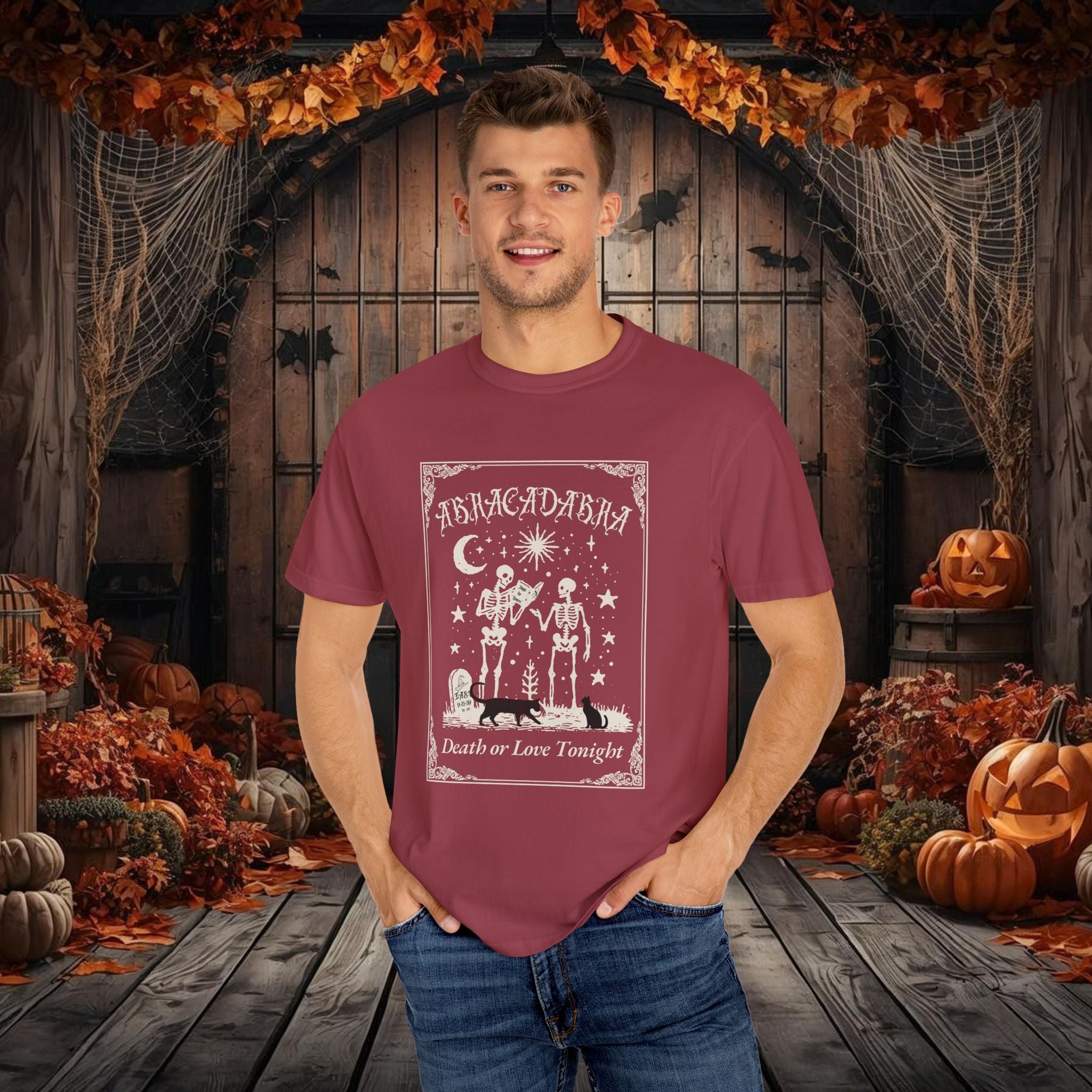 "Abracadrabra" Make it So, Skeleton Unisex Vintage style t-shirt Halloween