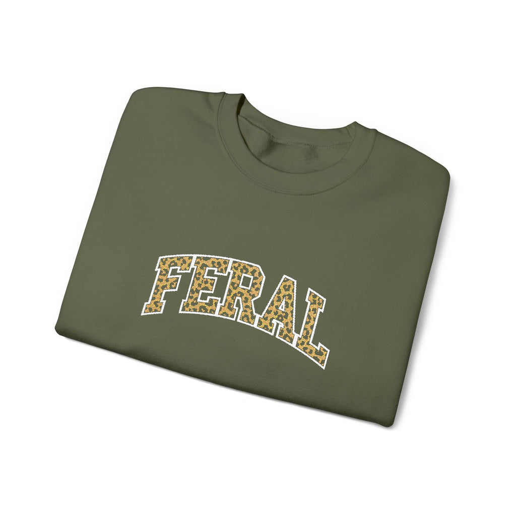 "Feral" Cat Rescue Support Embrodiery Sweatshirt, 5 colors